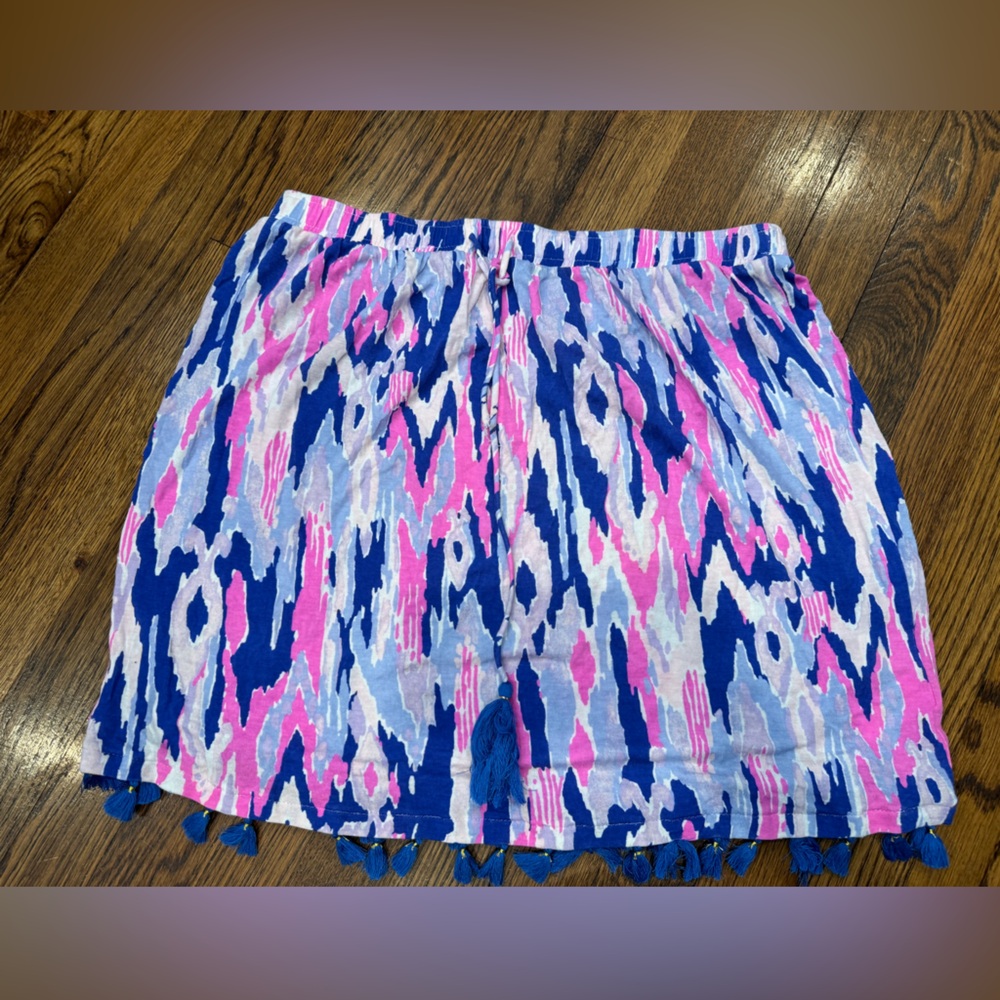 Lilly Pulitzer Blue and Pink Patterned Skirt